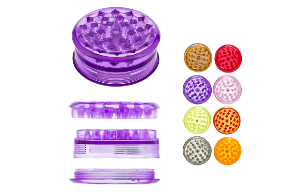 GRINDERS ACRÍLICOS DIAMETRO 60 mm COLORES SURTIDOS (40 Uds)